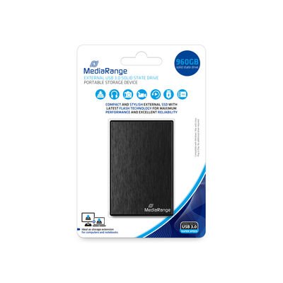 MediaRange externes USB 3.0 Solid State Laufwerk, 960GB, schwarz