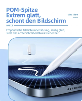 Aktiver Eingabestift / Stylus für iPad & Tablets - Palm Rejection, Neigungssensitivität, USB-C