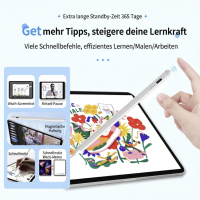 Aktiver Eingabestift / Stylus für iPad & Tablets - Palm Rejection, Neigungssensitivität, USB-C