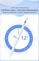 Aktiver Eingabestift / Stylus für iPad & Tablets - Palm Rejection, Neigungssensitivität, USB-C