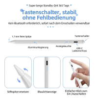 Aktiver Eingabestift / Stylus für iPad & Tablets - Palm Rejection, Neigungssensitivität, USB-C